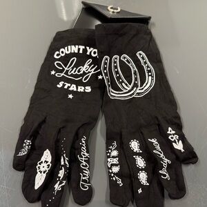 Count Your Lucky Stars Gloves Black RARE Free People
